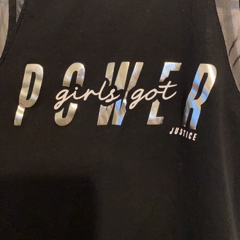 Justice Active Black Tank size 14/16 - Picture 2 of 9